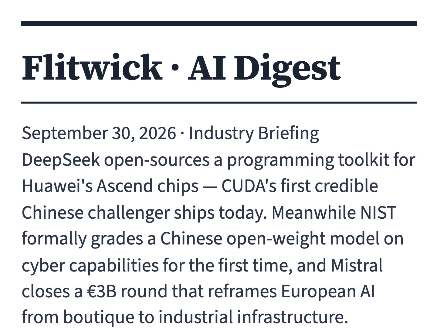 The top of one morning's AI digest.